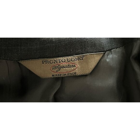 Pronto Uomo Suit Supper 1200 Wool Charcoal Gray Two-Button Suit Jacket & Pants S - Picture 15 of 16